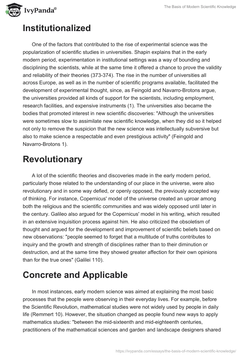 The Basis of Modern Scientific Knowledge. Page 2