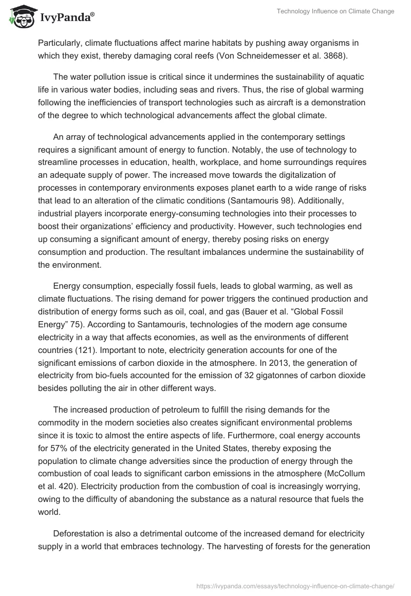 Technology Influence on Climate Change. Page 4