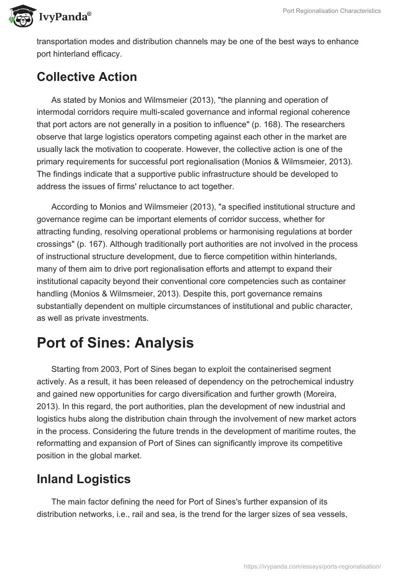 Port Regionalisation Characteristics. Page 4