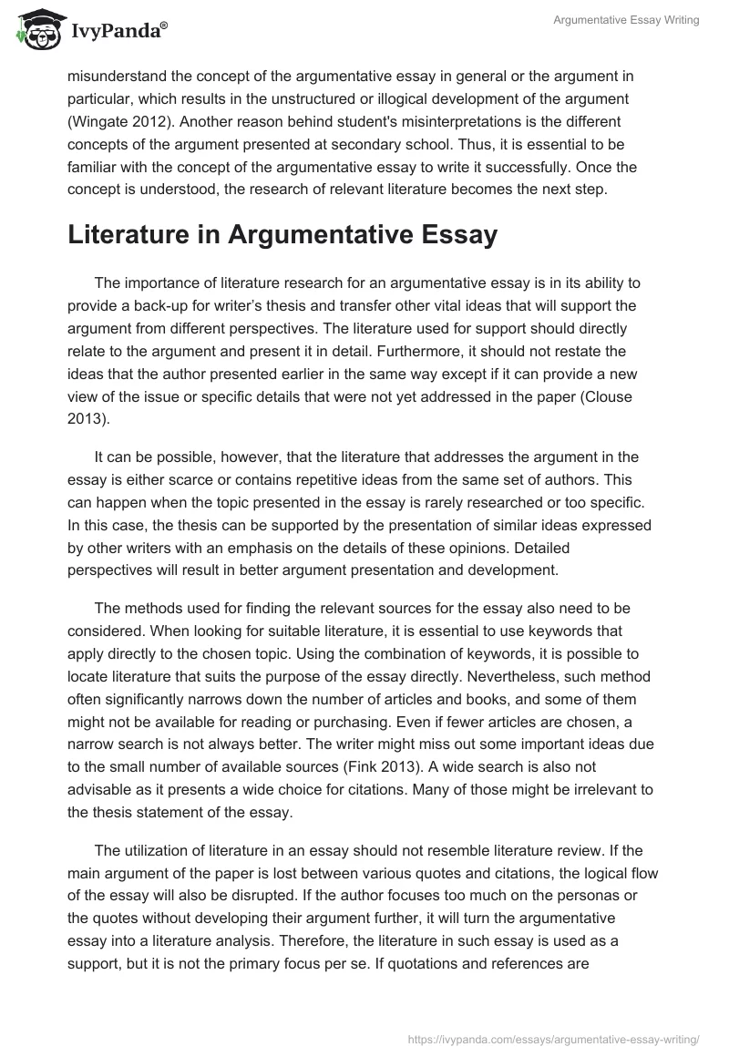 Argumentative Essay Writing. Page 2