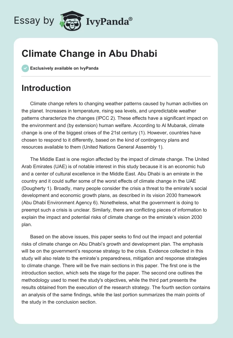 Climate Change in Abu Dhabi. Page 1
