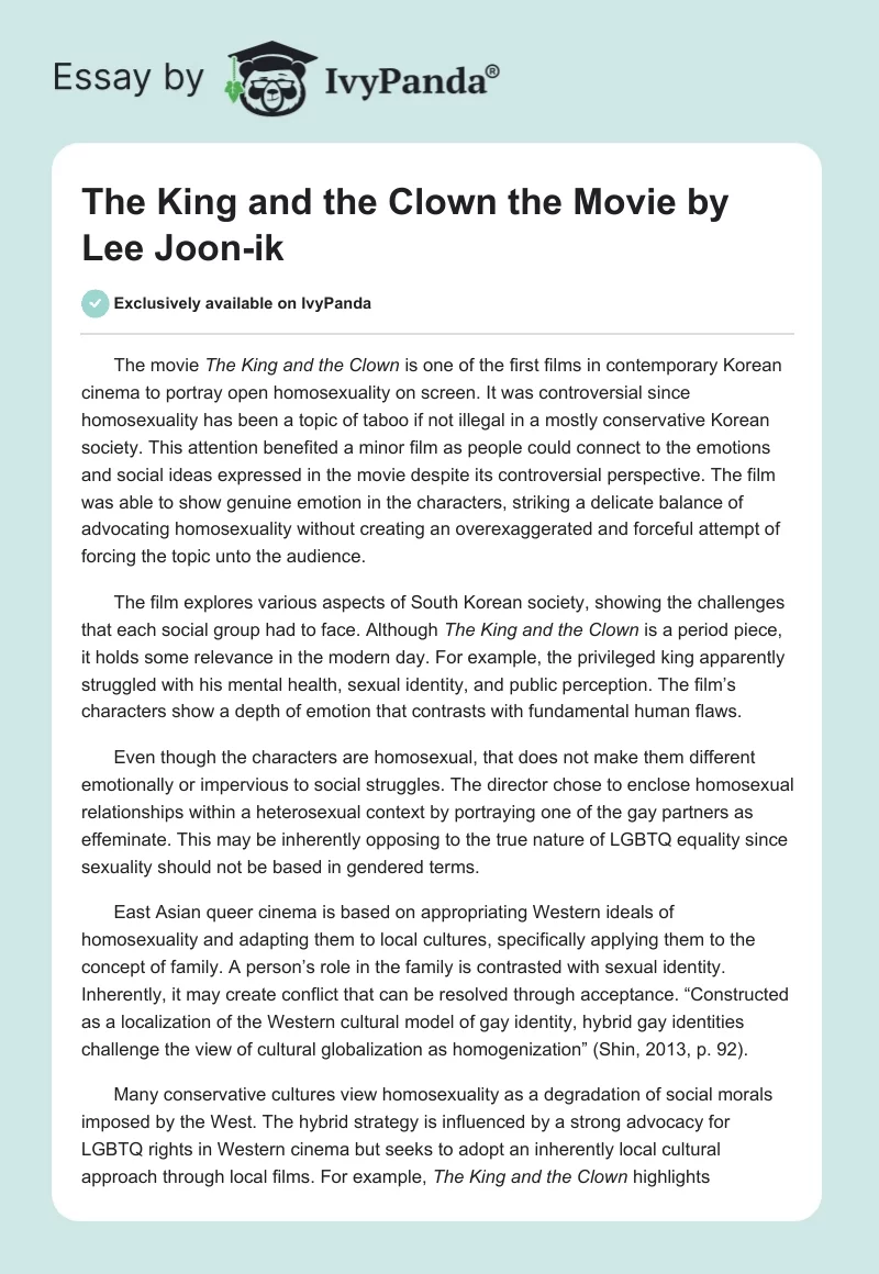 "The King and the Clown" the Movie by Lee Joon-ik. Page 1