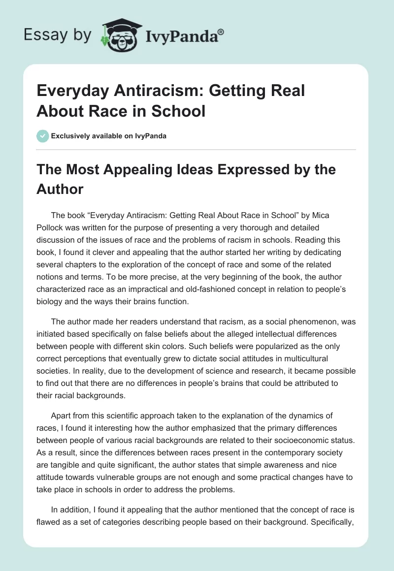 Everyday Antiracism: Getting Real About Race in School. Page 1