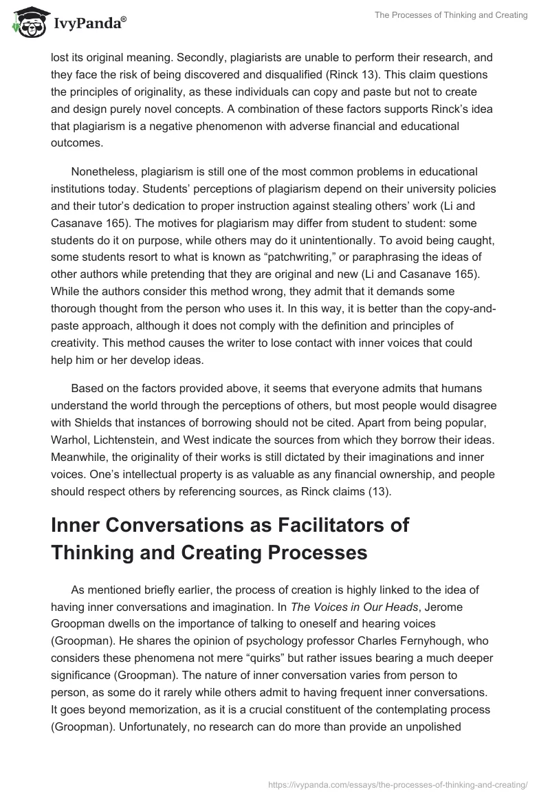 The Processes of Thinking and Creating. Page 3