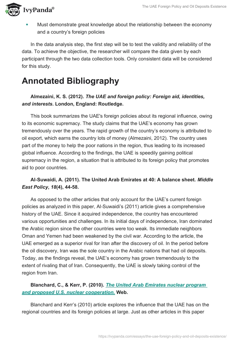 The UAE Foreign Policy and Oil Deposits Existence. Page 3