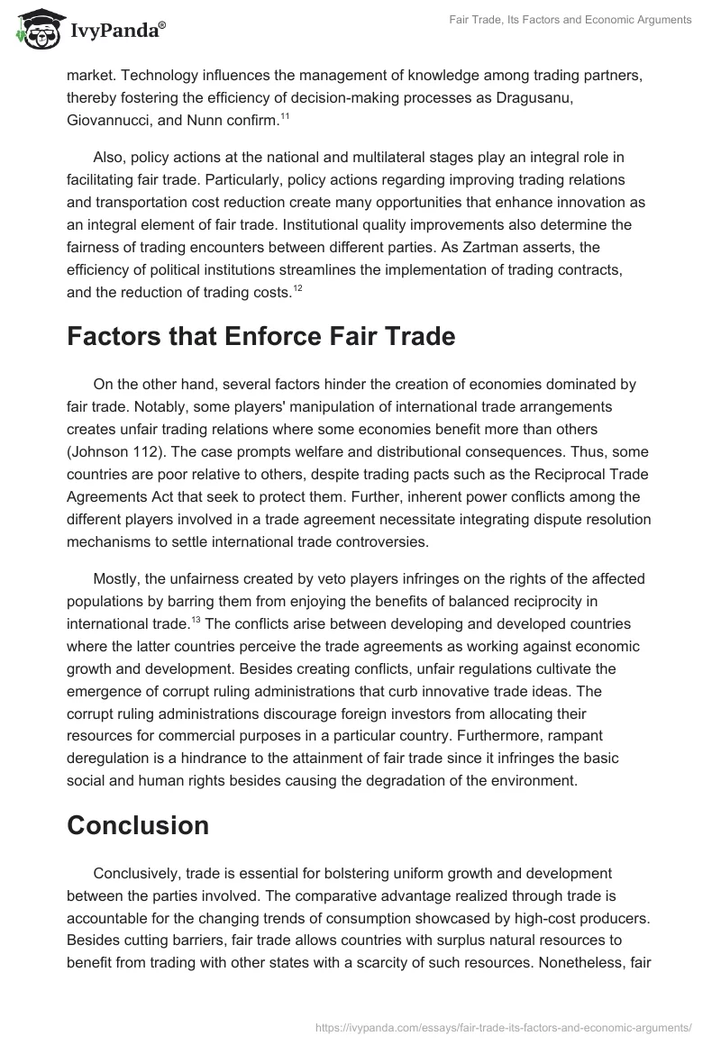 Fair Trade, Its Factors and Economic Arguments. Page 3