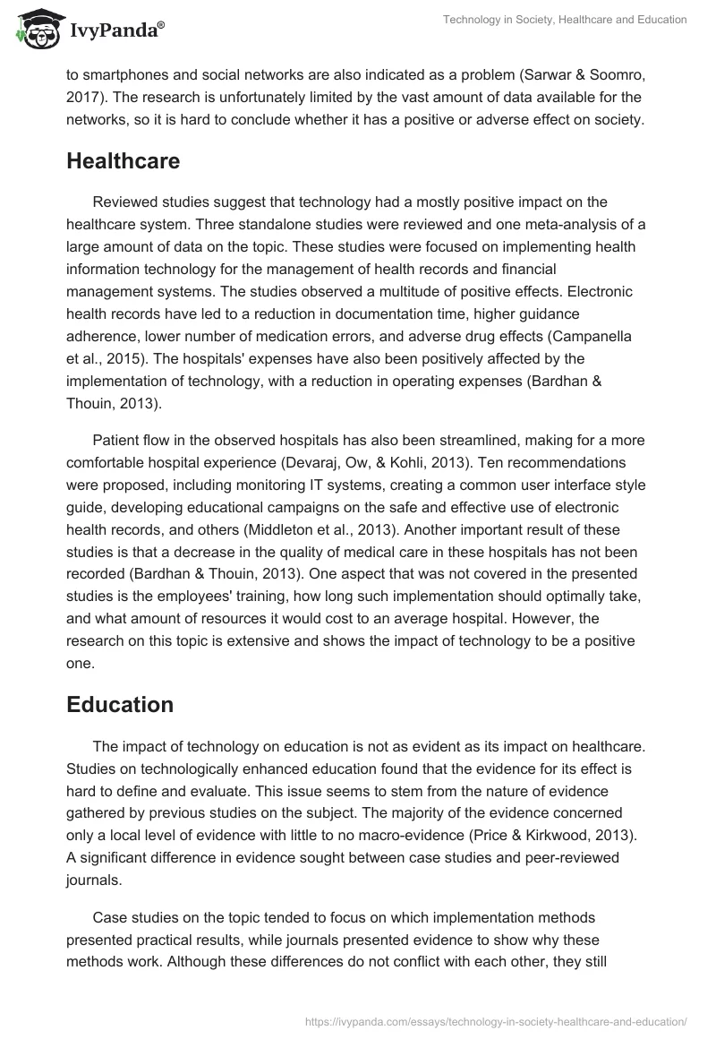 Technology in Society, Healthcare and Education. Page 2