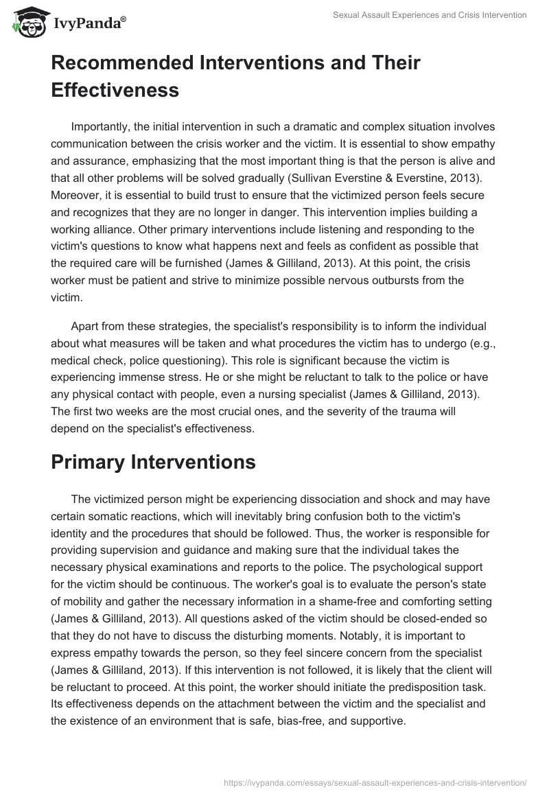 Sexual Assault Experiences and Crisis Intervention. Page 4