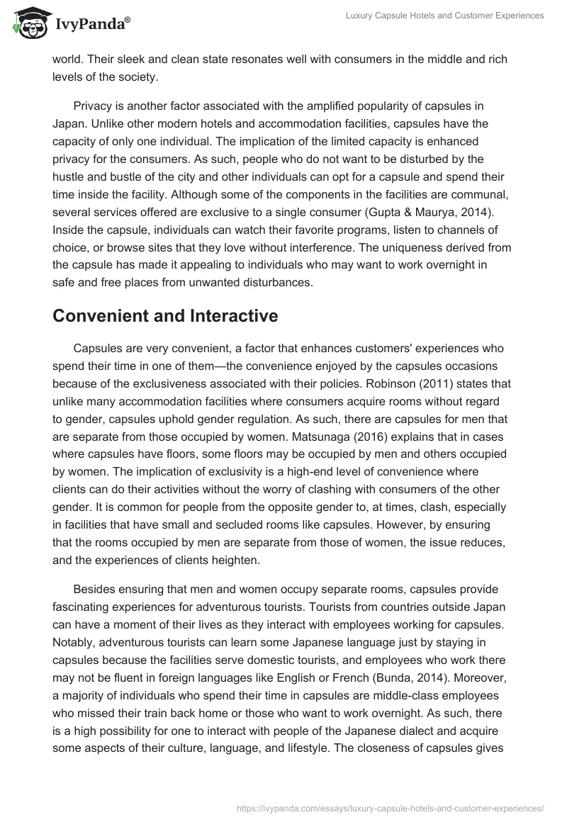 Luxury Capsule Hotels and Customer Experiences. Page 4