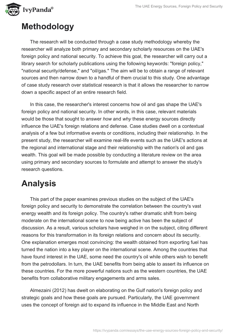 The UAE Energy Sources, Foreign Policy and Security. Page 4