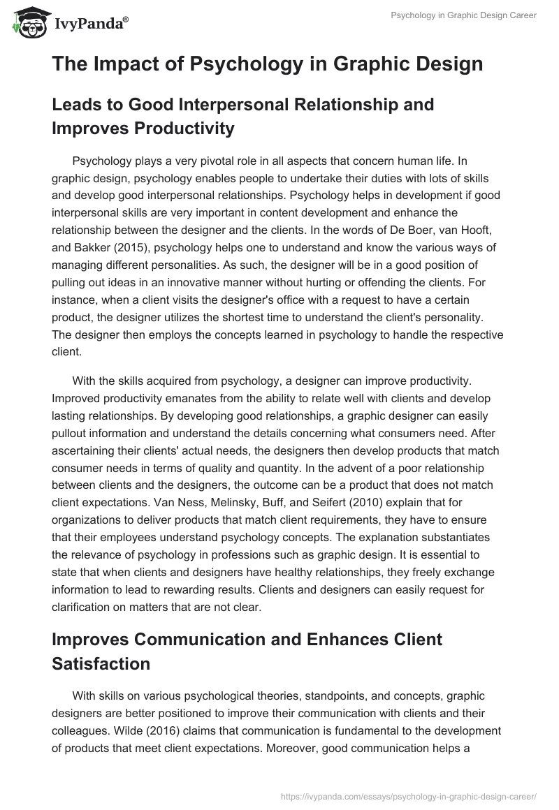 Psychology in Graphic Design Career. Page 2