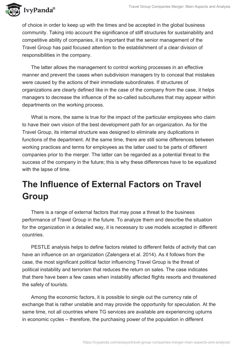 Travel Group Companies Merger: Main Aspects and Analysis. Page 3