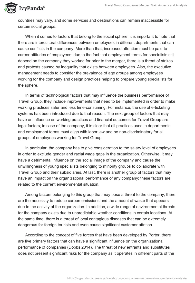 Travel Group Companies Merger: Main Aspects and Analysis. Page 4