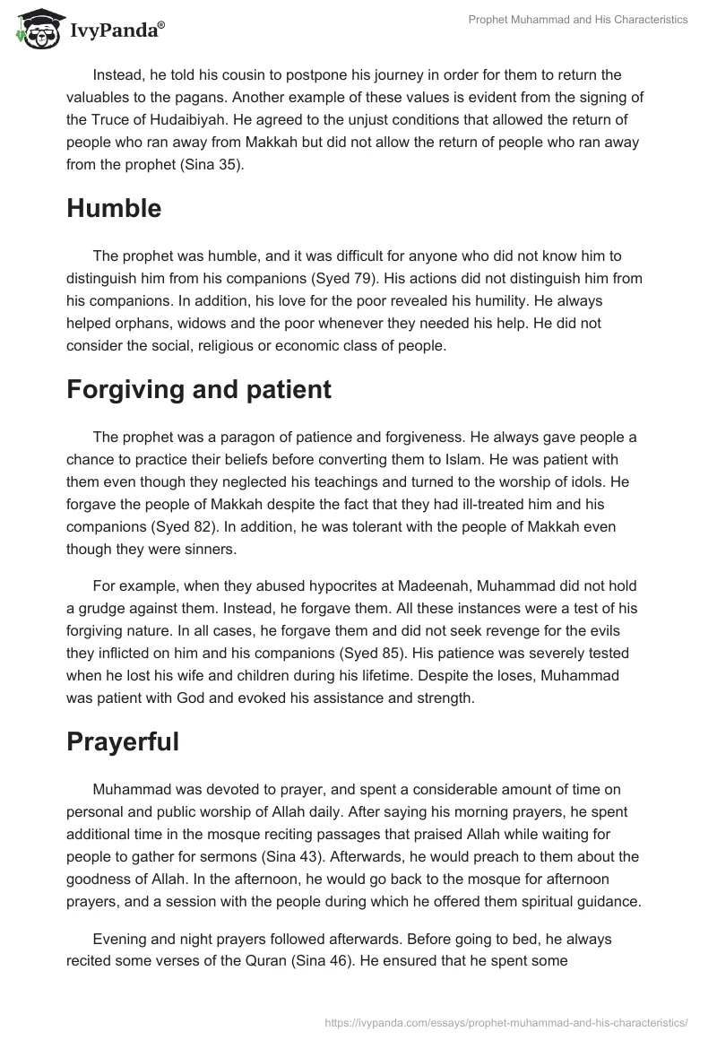 Prophet Muhammad and His Characteristics. Page 3