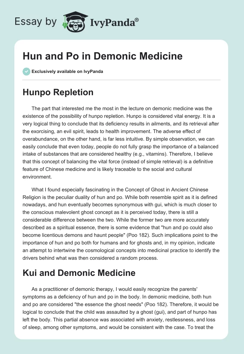 Hun and Po in Demonic Medicine. Page 1
