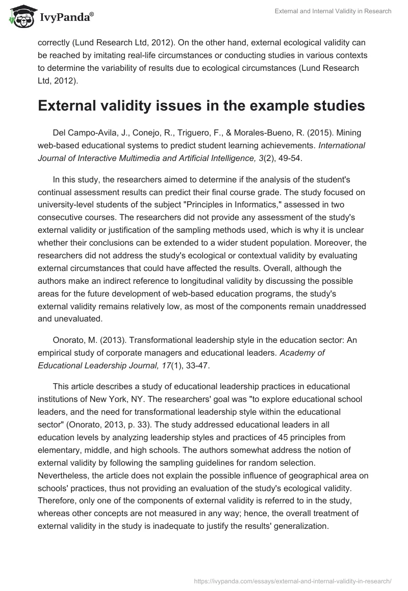 External and Internal Validity in Research. Page 2