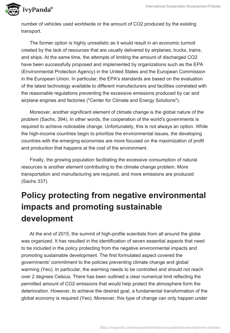 International Sustainable Development Policies. Page 2