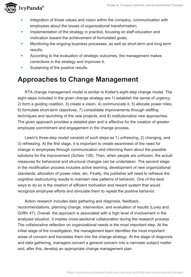 Roads & Transport Authority and Environmental Changes. Page 2
