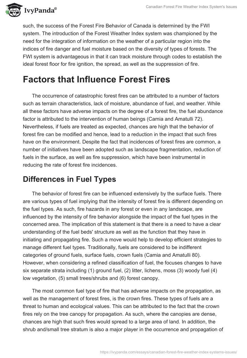 Canadian Forest Fire Weather Index System's Issues. Page 3