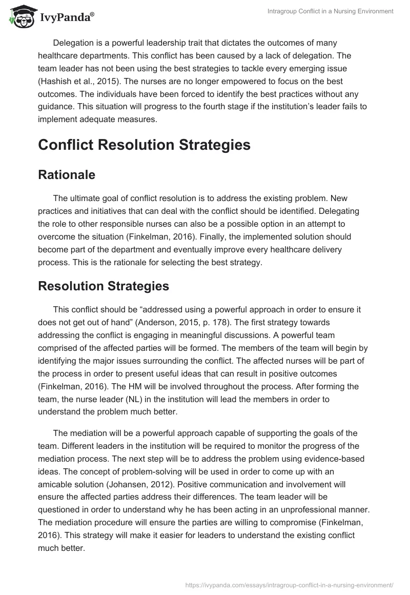 Intragroup Conflict in a Nursing Environment. Page 3