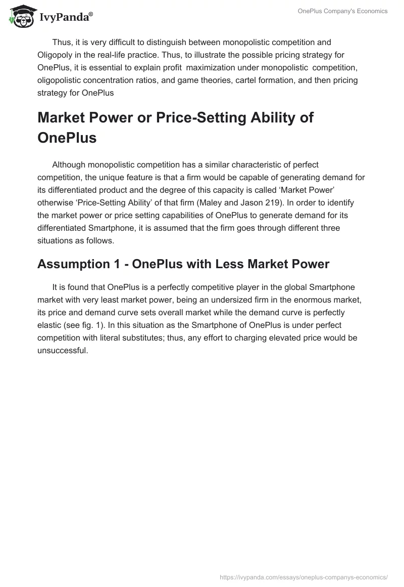 OnePlus Company's Economics. Page 4