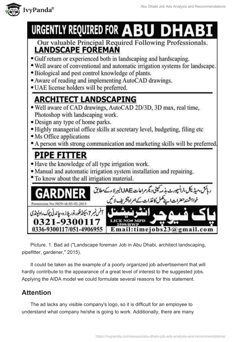 Abu Dhabi Job Ads Analysis and Recommendations. Page 2