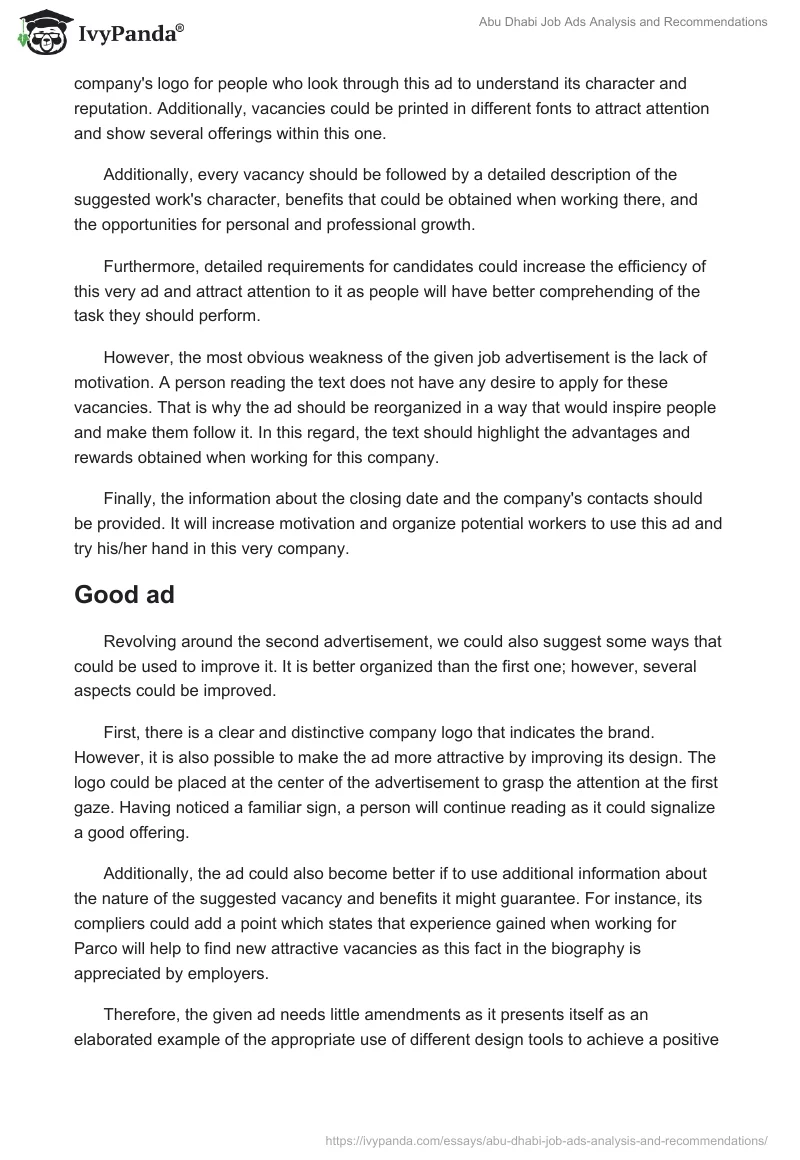 Abu Dhabi Job Ads Analysis and Recommendations. Page 5