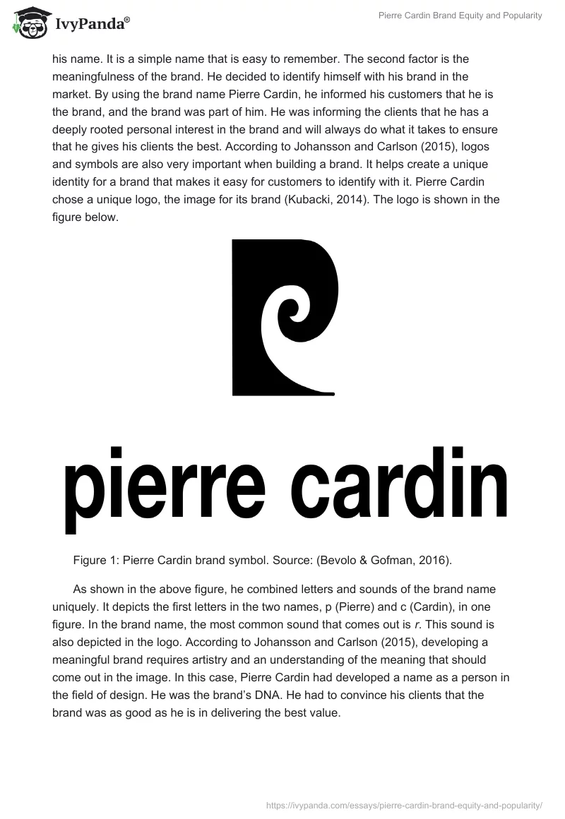 Pierre Cardin Brand Equity and Popularity. Page 2
