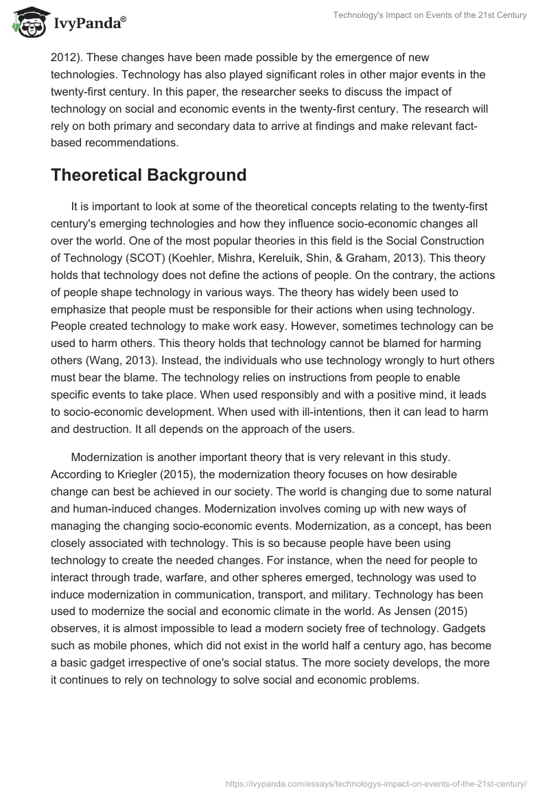 Technology's Impact on Events of the 21st Century. Page 2