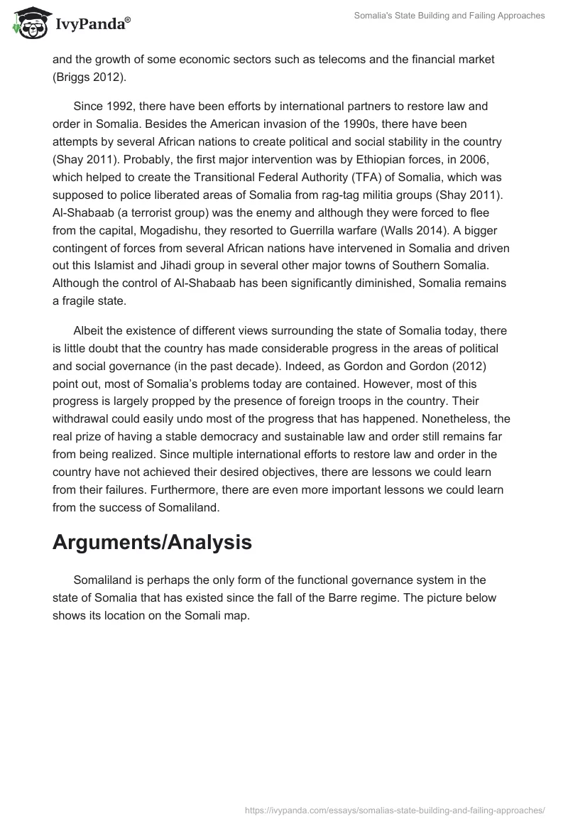 Somalia's State Building and Failing Approaches. Page 4