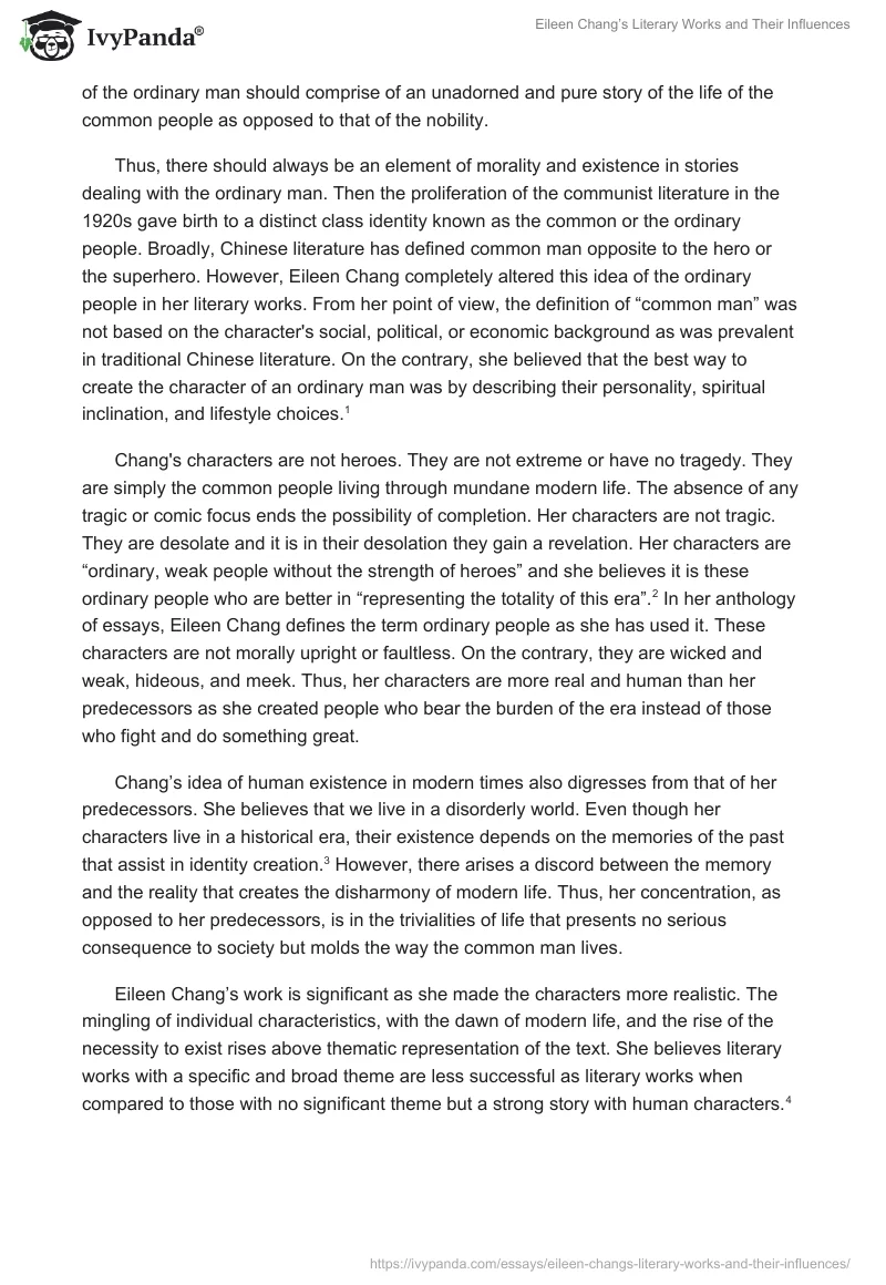 Eileen Chang’s Literary Works and Their Influences. Page 2