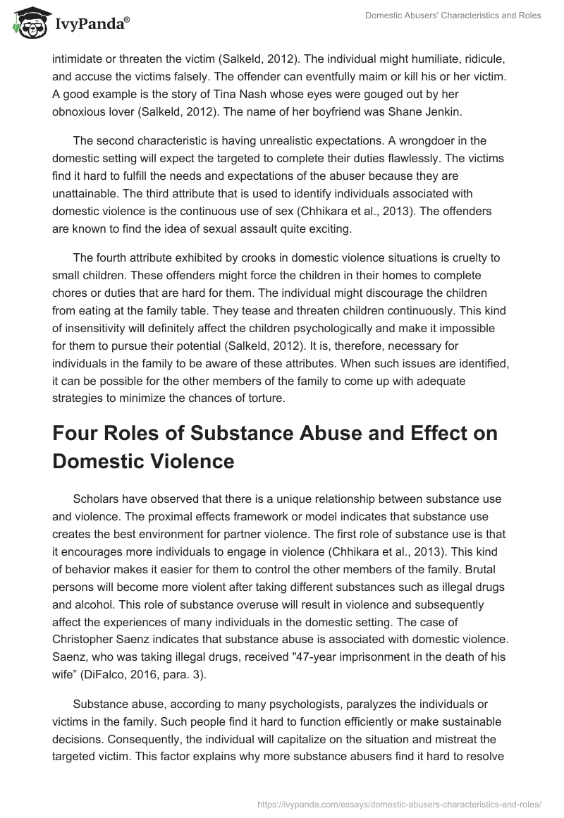 Domestic Abusers' Characteristics and Roles. Page 2