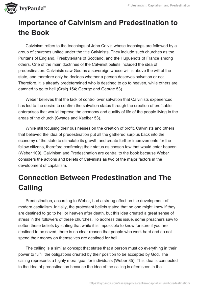 Protestantism, Capitalism, and Predestination. Page 2