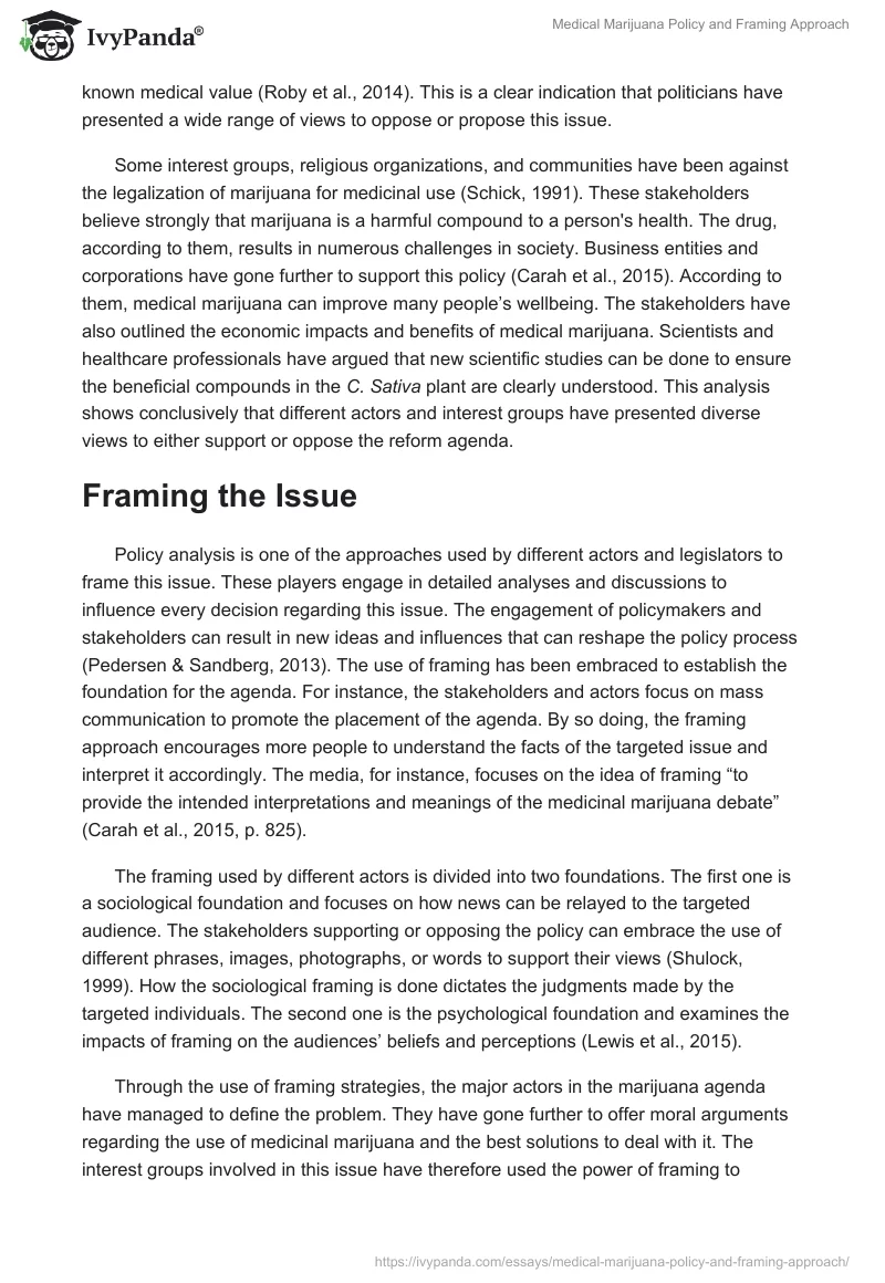 Medical Marijuana Policy and Framing Approach. Page 2