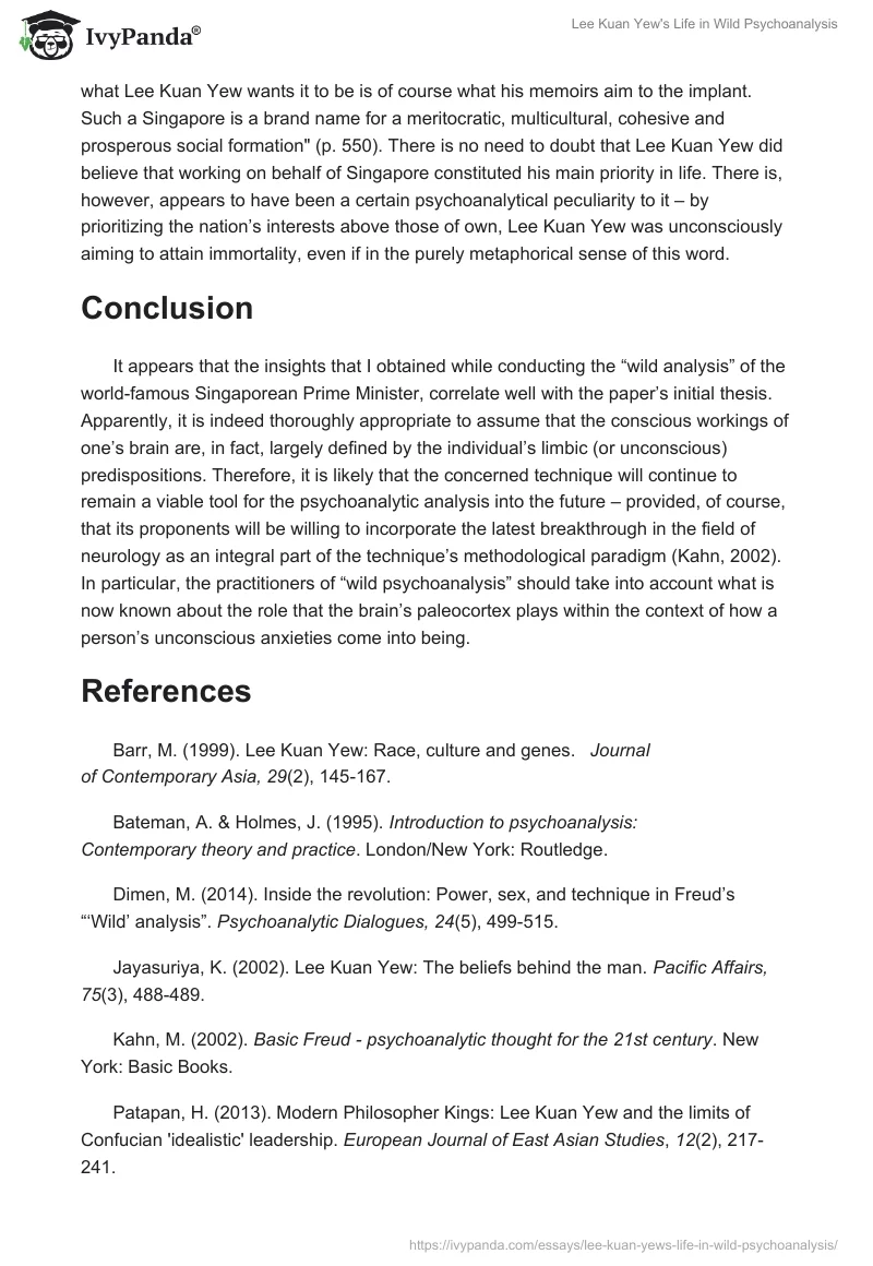 Lee Kuan Yew's Life in "Wild Psychoanalysis". Page 5