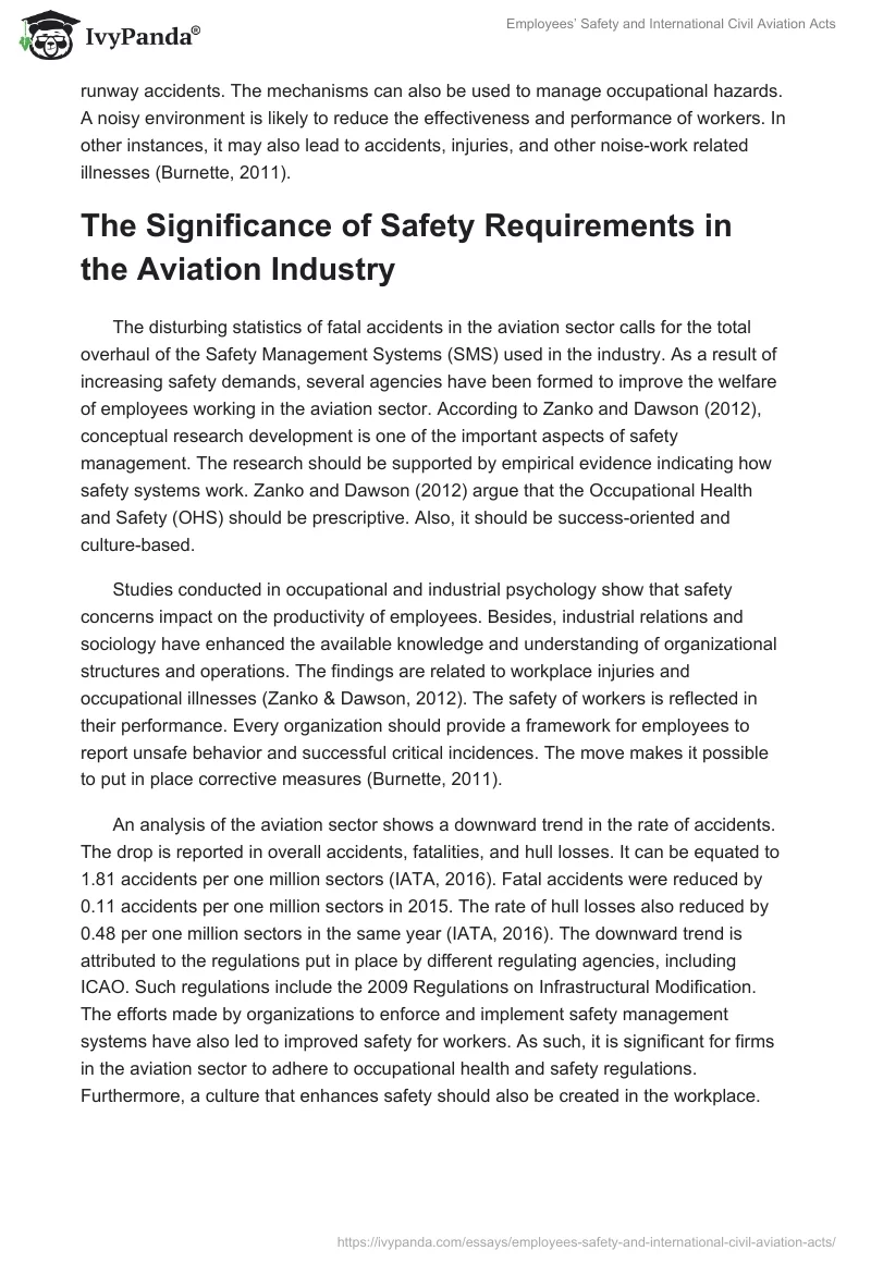 Employees’ Safety and International Civil Aviation Acts. Page 5