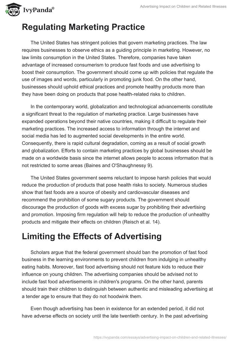 Advertising Impact on Children and Related Illnesses. Page 5