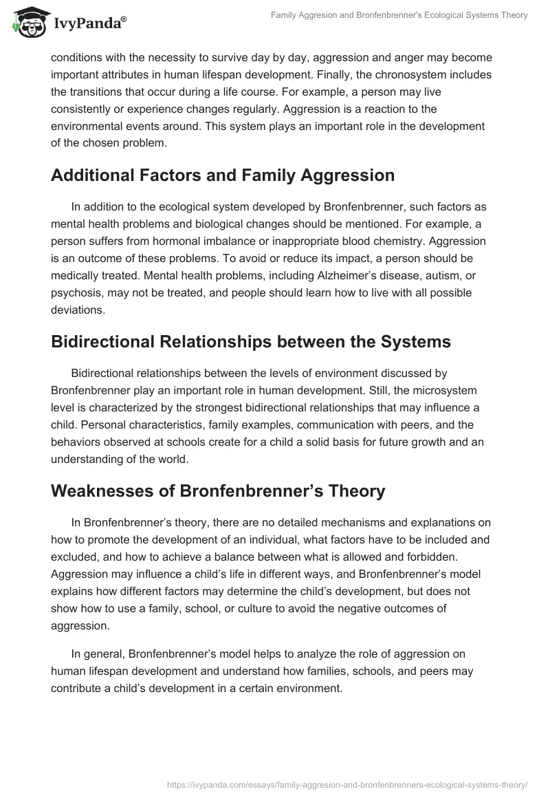 Family Aggresion and Bronfenbrenner's Ecological Systems Theory. Page 3