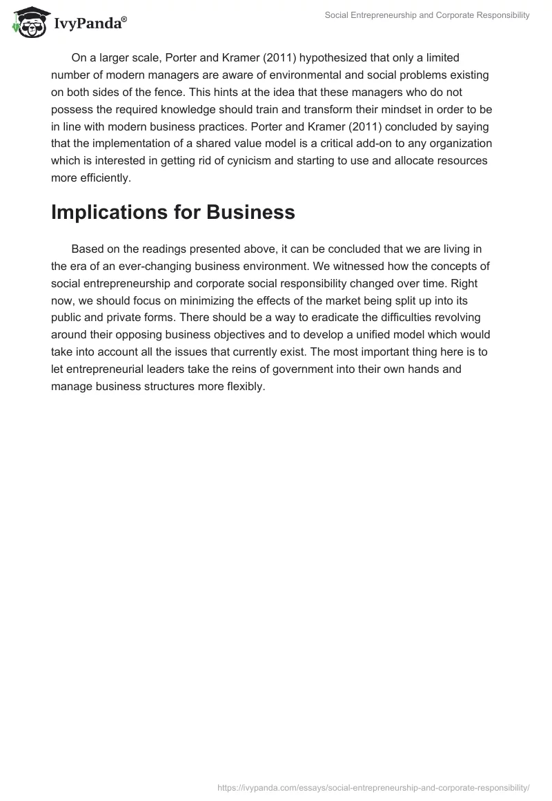 Social Entrepreneurship and Corporate Responsibility. Page 3
