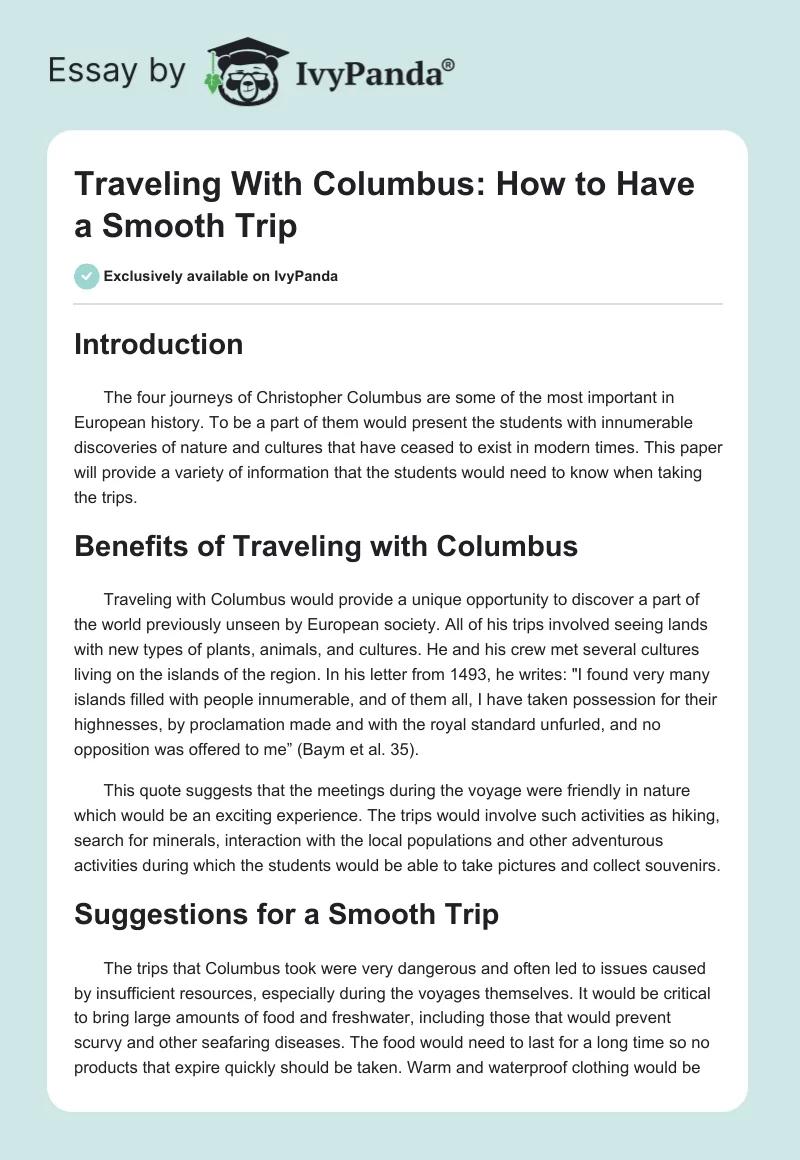 Traveling With Columbus: How to Have a Smooth Trip. Page 1