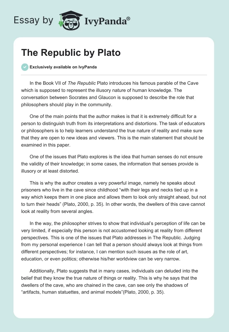 The Republic by Plato. Page 1