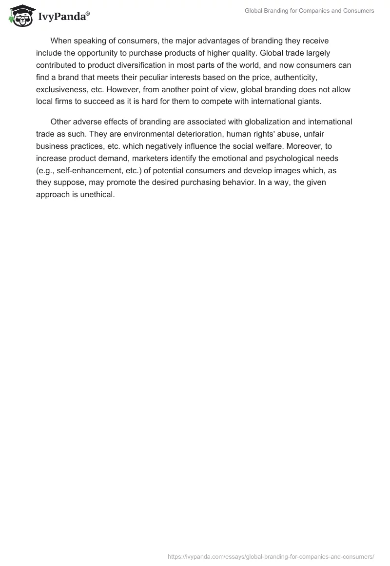 Global Branding for Companies and Consumers. Page 3