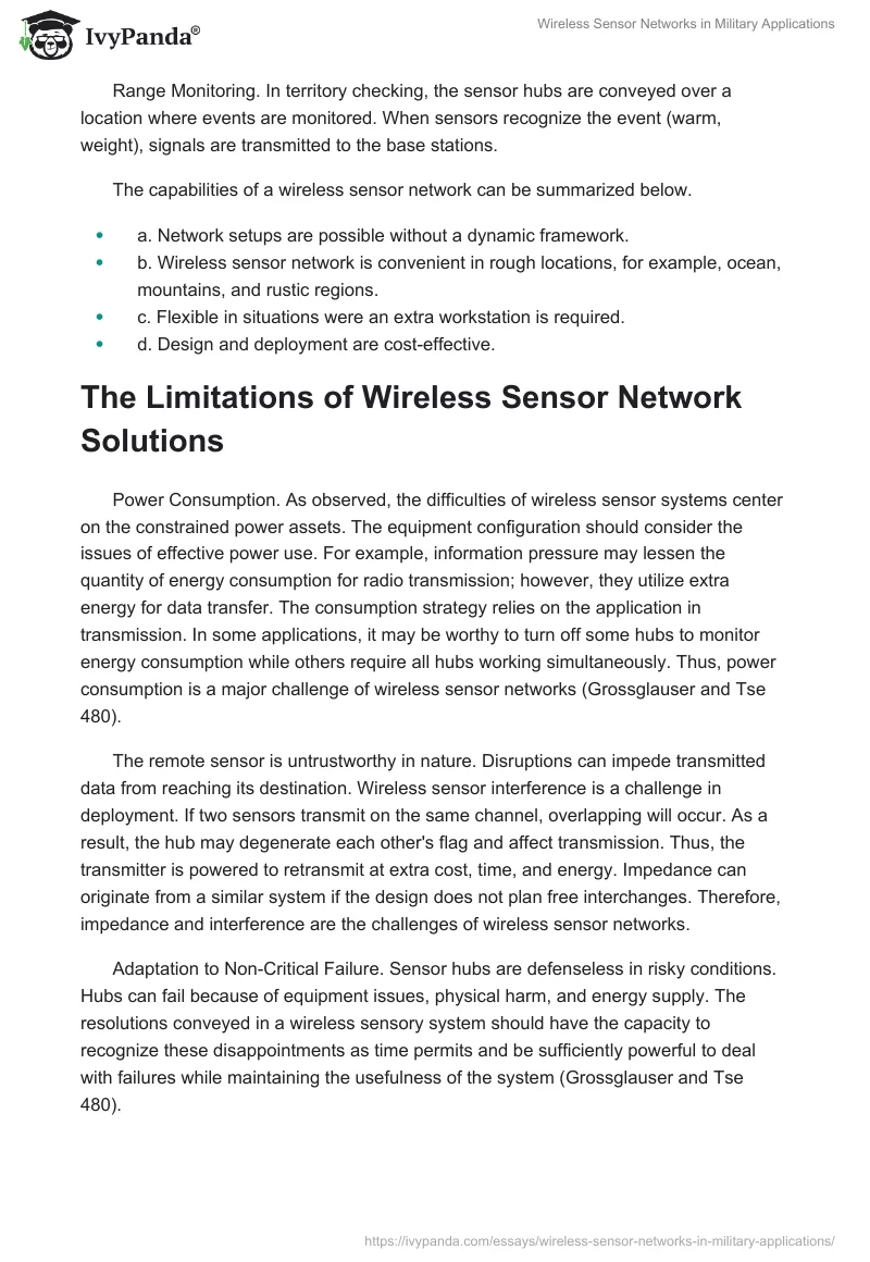 Wireless Sensor Networks in Military Applications. Page 2