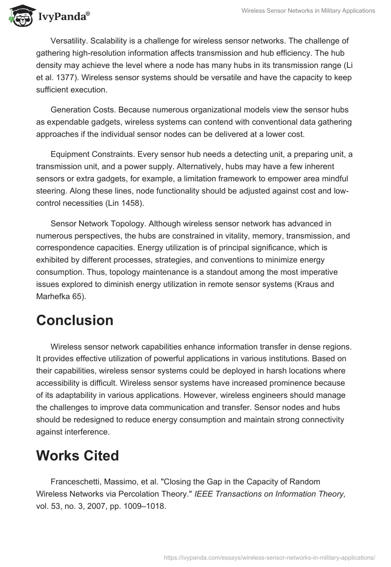 Wireless Sensor Networks in Military Applications. Page 3