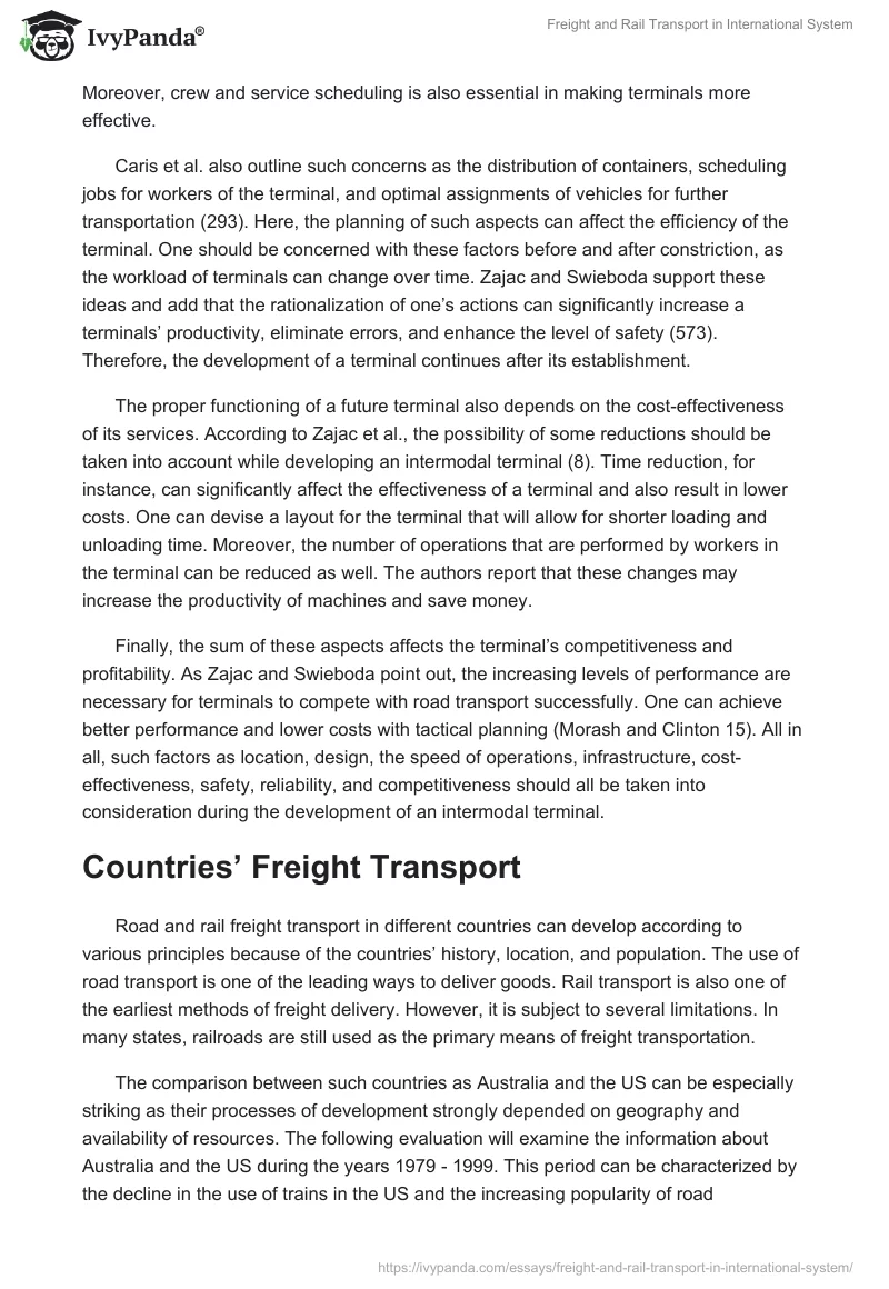 Freight and Rail Transport in International System. Page 3