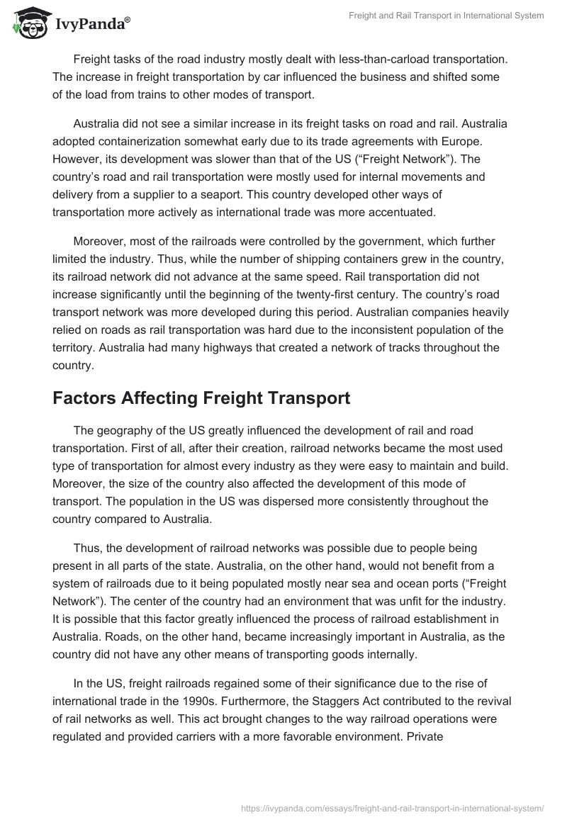 Freight and Rail Transport in International System. Page 5