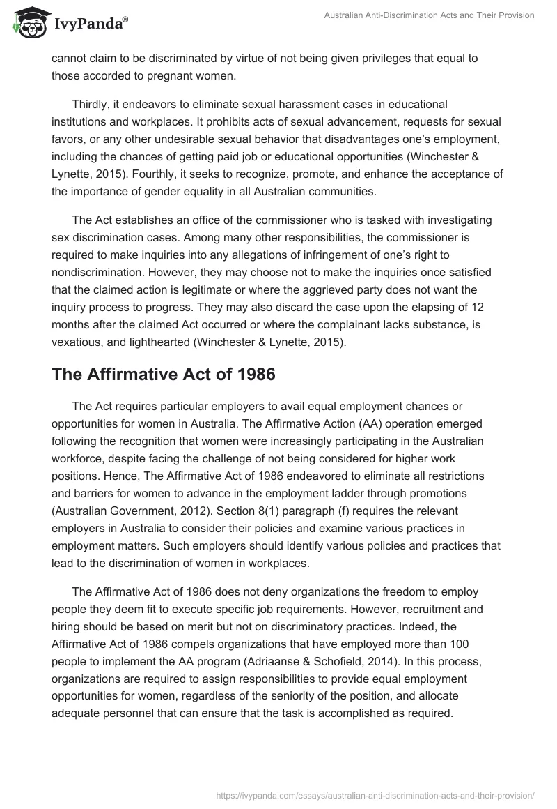 Australian Anti-Discrimination Acts and Their Provision. Page 3