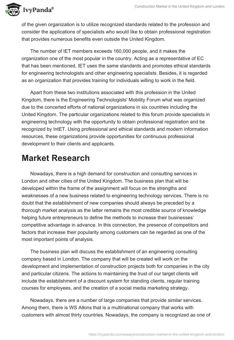 Construction Market in the United Kingdom and London. Page 2