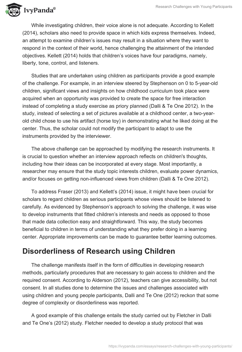Research Challenges With Young Participants. Page 2