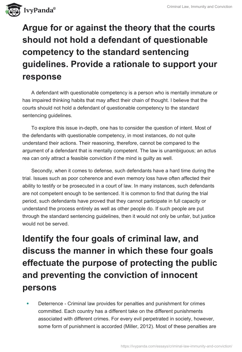 Criminal Law, Immunity and Conviction. Page 3